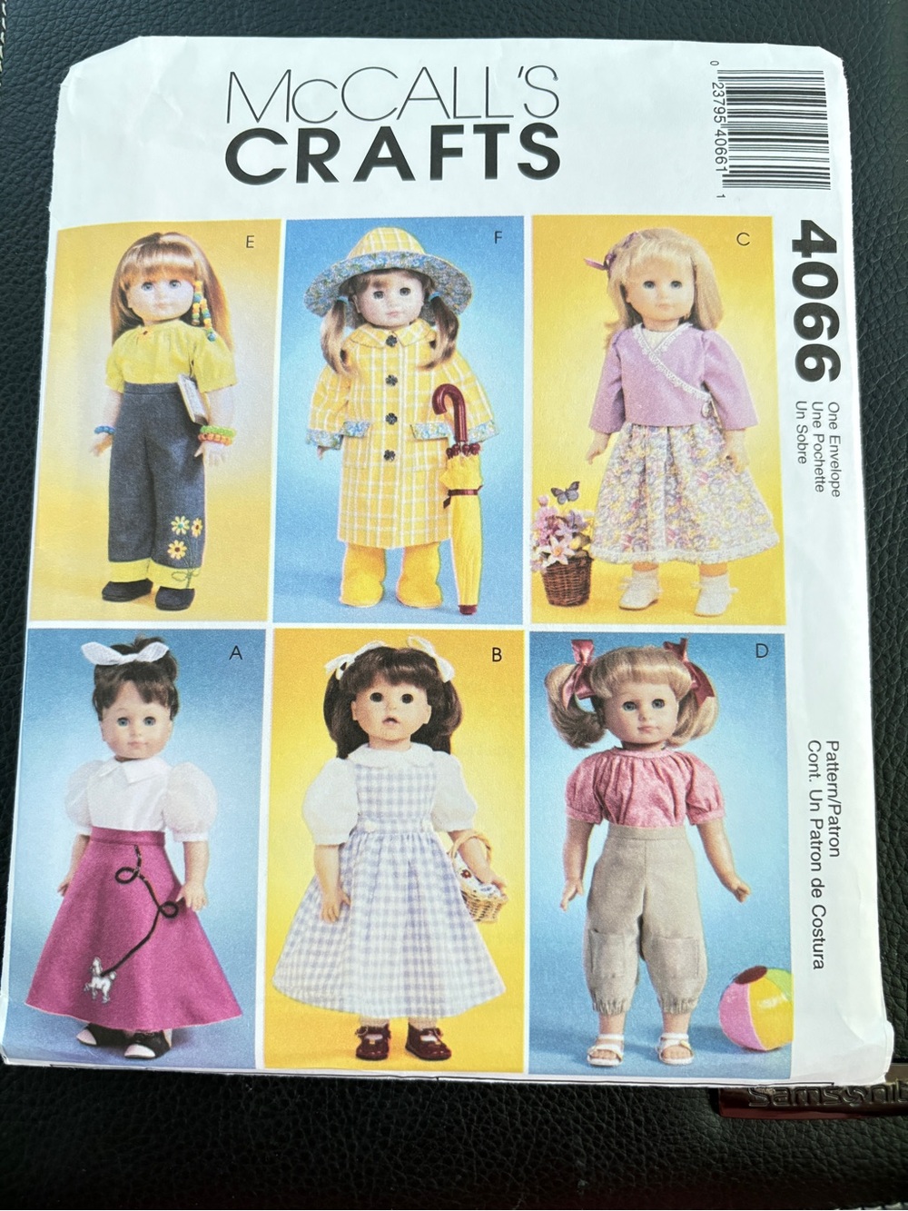 McCall’s Crafts Pattern 4066 for 18” Doll Clothes